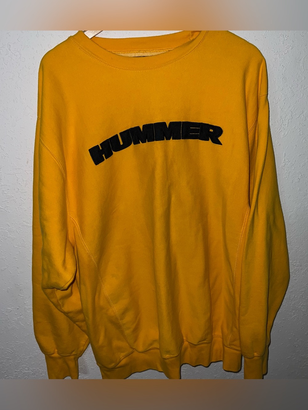 Steve & Barry's Yellow Gold/Black Embroidered Hummer CrewNeck Sweatshirt Sz XL